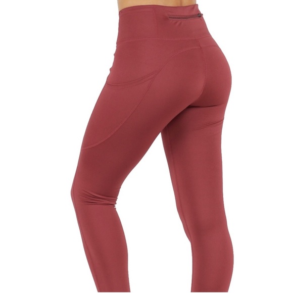 Full Length Yoga Leggings Side Phone Pockets ,Key Pocket & Back Zip Pocket Large - Picture 4 of 7